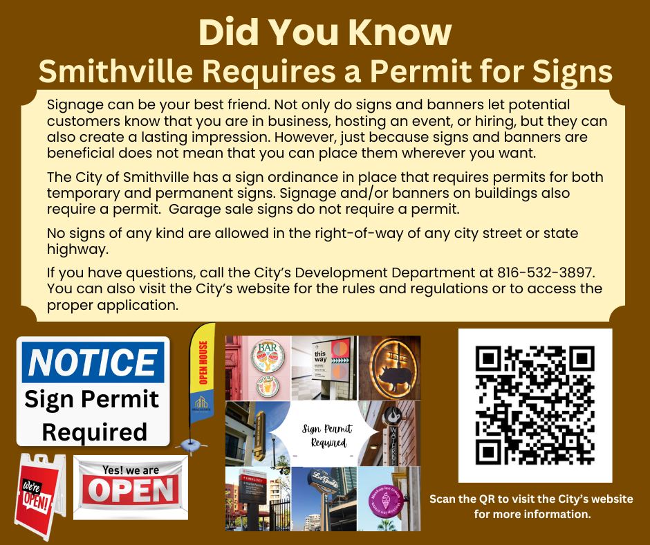 Smithville Requires a Permit for Signs